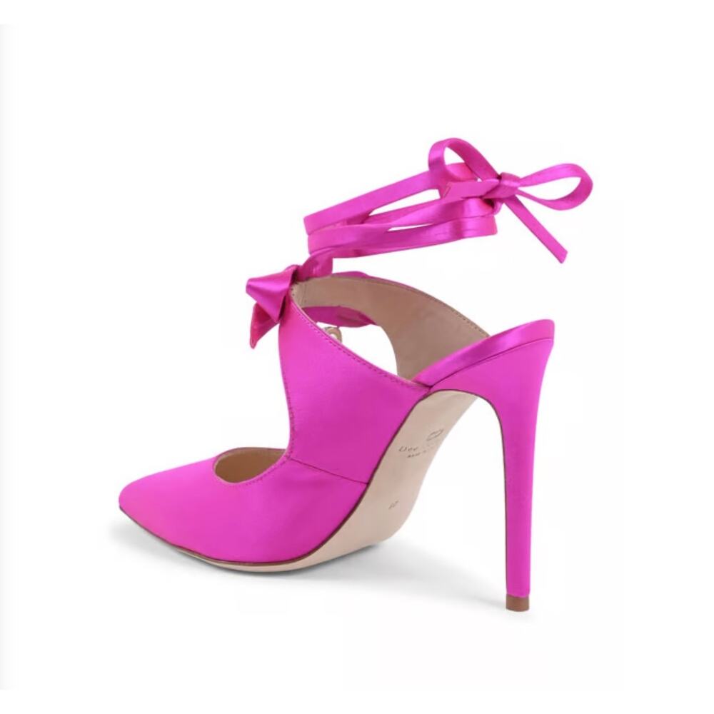 New Dee Ocleppo satin 610 fuxia dominic pink mule heels sz 35 - Picture 3 of 11
